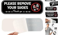 2pcs Acrylic No Shoes Sign - Take Your Shoes Off Sign for Front Door, Offices,