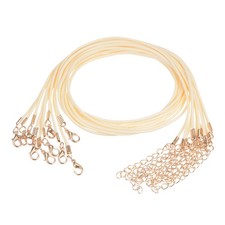 10pcs 16" Waxed Necklace Cord Bulk, 1.5mm Dia Necklace String Rope, Beige White