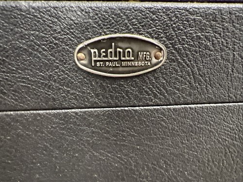 Vintage Black Leather Suitcase 21" x 12" x 6" Luggage Decor Display Case - Picture 6 of 13