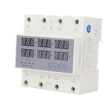 3 Phase DIN Rail Voltmeter Ammeter, AC 390 to 500V Quick Response Current 63A