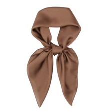Head Scarf for Women Hair 27'' Square Satin Silk Feeling Bnadana C105 . Coffee