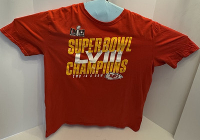 Fanatics KC Chiefs Super Bowl LVIII Champs Tshirt XL Adult Red Two In A Row NFL