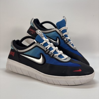 Nike SB Nyjah Free 2 Premium Skateboarding Trainers UK 9 Samborghini Blue Black