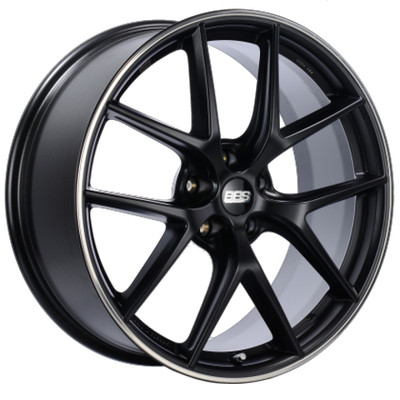 BBS CI2201BPO CI-R 19x9 Satin Black Polished Lip 5-Spoke Wheel 5x112 ET42