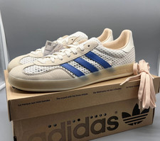 adidas Originals Gazelle Indoor Mens Shoes White Blue Sneakers New All Sizes