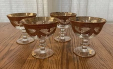 Interglass / Arte Italica MEDICI Italy Crystal Compote Serving Bowl - 24K SET 4