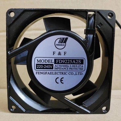 1 pcs F&F fan FD9225A2S AC220-240V 9225 9CM 2 wire aluminum frame cooling fan 