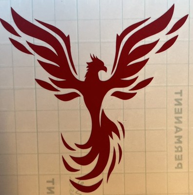 Vinyl Decal, Red, Phoenix, 4.25'', Indoor/Outdoor
