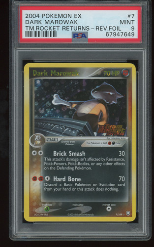 Dark Marowak graded PSA 9 for sale on eBay