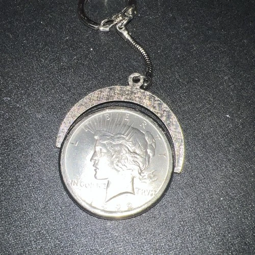 UNC 1922 (P) Peace Silver Dollar $1 On Spinning Key Chain