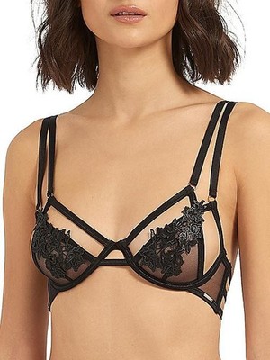 Bluebella L22823 Women s Black Applique Mesh Underwire Sienna Bra Size US 36D