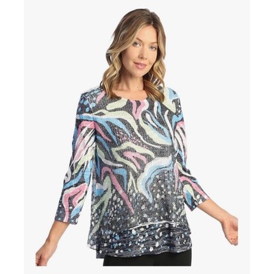 Jess & Jane Large ''Lush''  NWT Abstract Print Blouse Casual Size L
