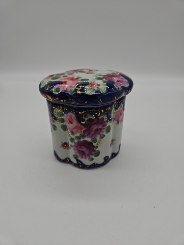 Antique Handpainted Porcelain Dresser Jar