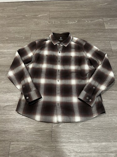 Kuhl Shirt Adult M Brown Plaid Button Flannel Outdoors Hiking Casual Mens