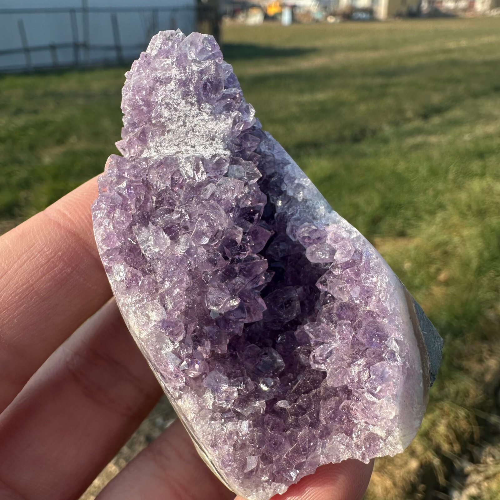 Natural Amethyst Geode Quartz Cluster Specimen for Healing and Reiki Energy