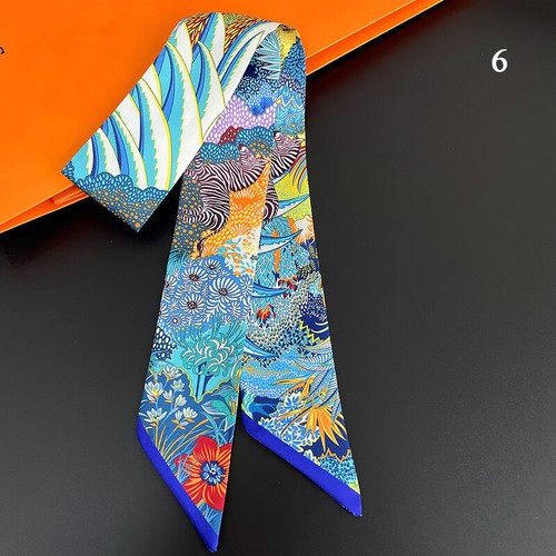 Sciarpe lunghe magre zebra in fiori twill nastro decorativo sciarpa di seta fai da te - Foto 12 di 38