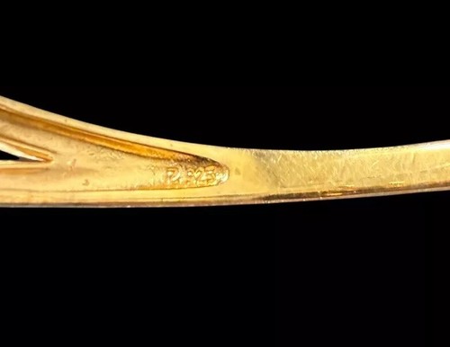 Ross Simons 925 Bangle Bracelet Tri Gold Plated Over Sterling - Picture 9 of 9