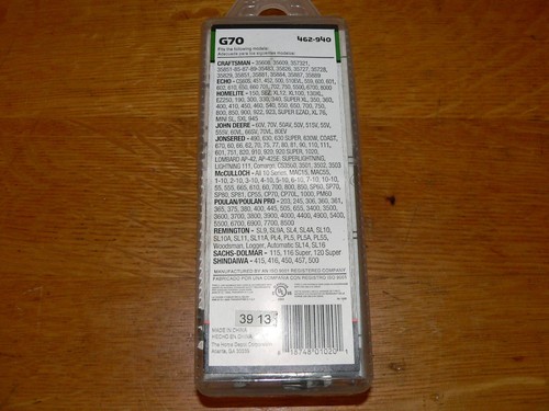 Home Depot Power Care 20" G70 Chainsaw Saw Chain P/N 462-940 for Various Models - Picture 2 of 3