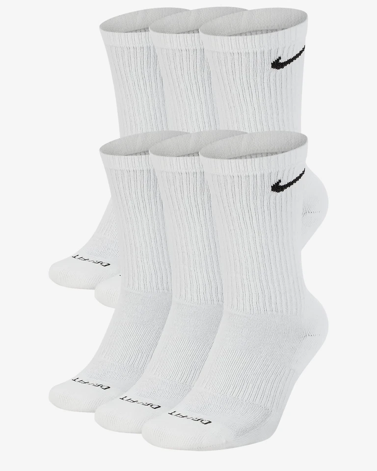 ✅ Calcetines de entrenamiento acolchados Nike Everyday PLUS 1, 2, 3, O 6 PARES BLANCOS O NEGROS Foto 2 de 3