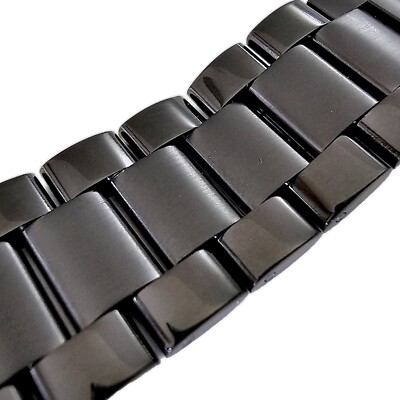 Black Premium 316L Steel Solid PVD Oyster Watch Bracelet Strap 18 20 22 24 mm Uk