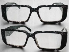 Men's Women Classy Modern Contemporary Clear Lens EYE GLASSES Thick Marble Frame