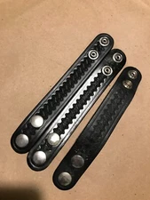 Set of 3 -Nickle 2 Snap Basket Weave Belt Keepers