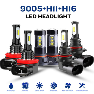 For Chevy Silverado 1500 2500 2007-2015 LED Headlights & Fog Bulbs Kit 786339232427
