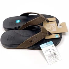 Reef Men's Cushion Spring Flip Flop Sandal - Men’s Size 8 - Brown/Black CI3636