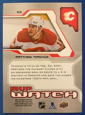 2021-22 Upper Deck MVP Watch Silver Scripts Matthew Tkachuk #59