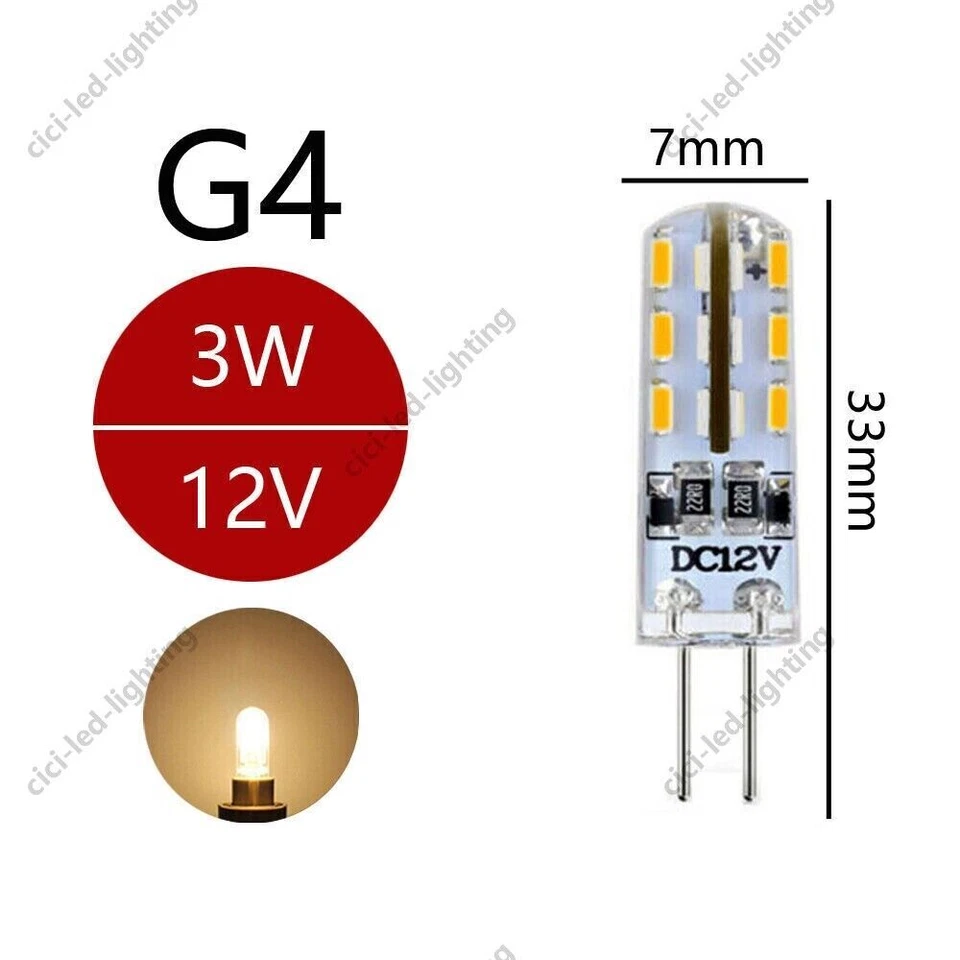 10X G4 LED DC12V Birne Leuchtmittel Stiftsockel = 20W Halogen Lampe Warmweiß 3W - Bild 2 von 4
