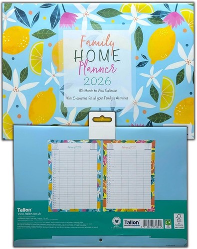 2026 Family Organiser 5 Columns Calendar Planner Month to View Fruits, Butterfly - Picture 19 of 24