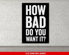 Motivational Fitness Banner - Large Quote Wall Art - Home Gym Decor