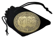 Yes No Texas Hold'em Poker Card Guard Protector Coin Weight w/Case + Pouch New
