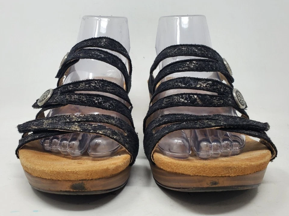 Romika черный с ремешками сандалии туфли США 9 EUR 40 каблуки - Изображение 4 из 4