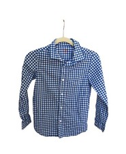Cat And Jack Boys Shirt Blue White Plaid Buttoned Shirt Sz 8/10 Medium NWOT