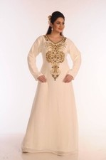 Sale !! moroccan islamic off-white kaftan beach fancy modern floor length bell