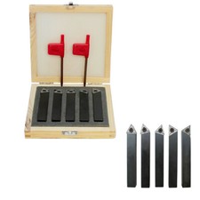 5 PC 1/2'' Indexable Carbide Insert Lathe Turning Tool Bit Set C6 Chipbreaker