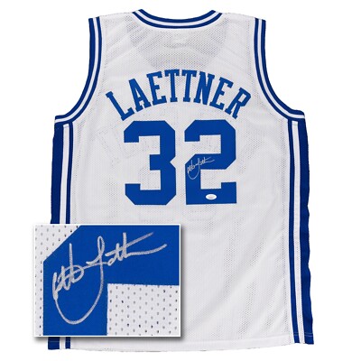 Christian Laettner Signed Jersey (JSA COA) Duke White Basketball