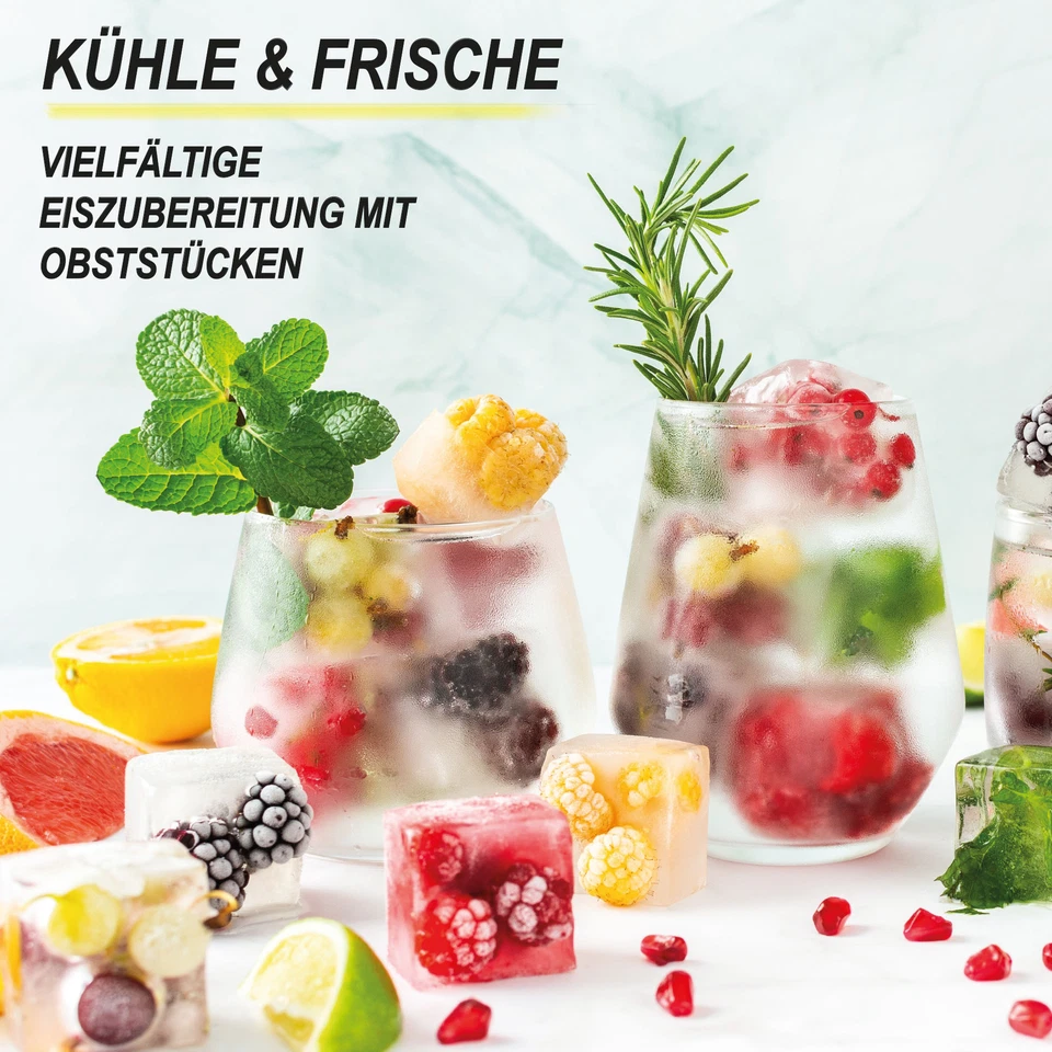 Eiswürfelform mit Deckel Eiswürfelbehälter Eiswürfelbox Ice Cube 25x10x3,5cm Eis - Bild 3 von 4