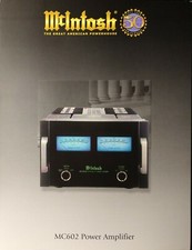 RARE McIntosh MC602 STEREO POWER AMPLIFIER LITERATURE