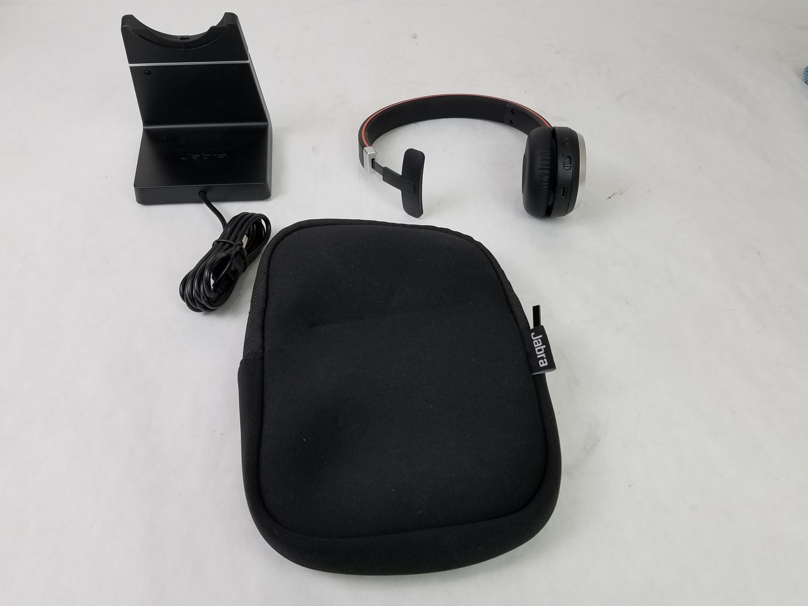 Jabra HSC018W Evolve Wireless Bluetooth Headset W/ Dongle, Case, and Large Base eBay