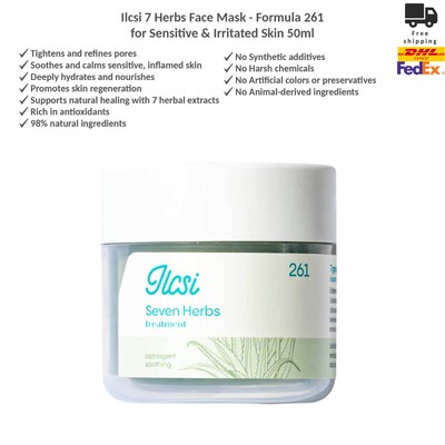 Ilcsi 7 Herbs Organic Face Mask for Sensitive & Irritated Skin 50ml Formula 261