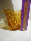 Yutec Amber by Kemple Glass Creamer Pitcher Pressed Fan & Star 4" — photo 7