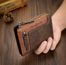 Carteras Para Hombre Billetera Portabilletes en Piel de Cuero Monedero Tarjetero