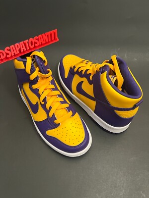 NIKE DUNK HIGH GS ''LAKERS'' COURT PURPLE [DZ4454-500] LA GOLD MULTI SIZE
