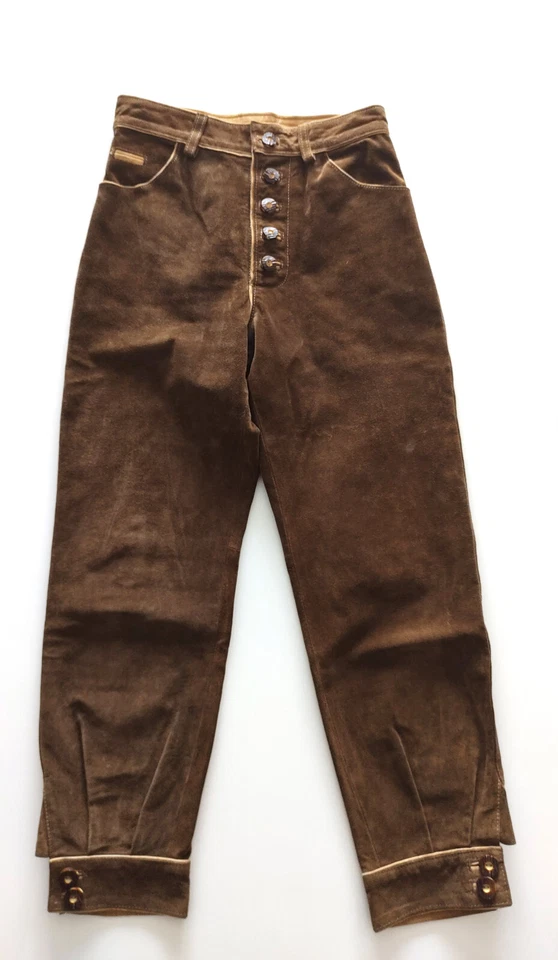 Oktoberfest Lederhose Trachtenmode hochwertiges Wildleder Made in Italy Gr. 46 - Bild 1 von 4
