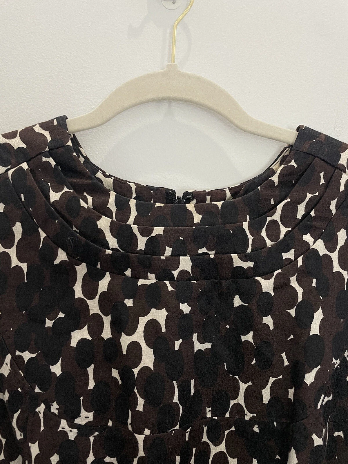 Abito senza maniche Tory Burch lana geometrica seta senza maniche guaina carriera ufficio lavoro taglia 12