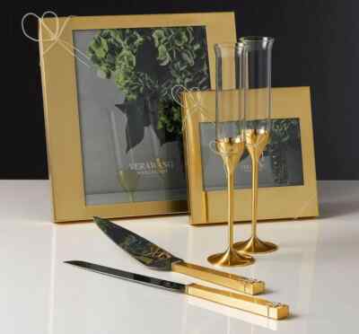 Vera Wang Wedding Dress Set Authentique Wedgwood Vera Wang : Couteau à Gâteau + Serveur Plaqué Argent 'With Love' - Occasion élégant Pelle à Tarte