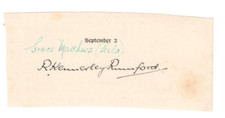 Kennerley Rumford Signed Birthday Page 1920s / Autographed Opera Singer