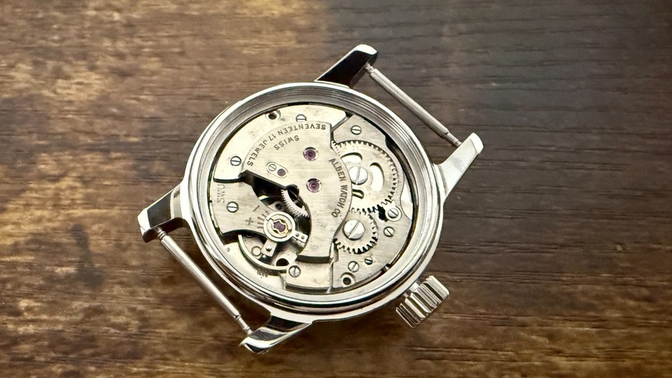 Montre Elgin A-11 US Navy 1944 - Modèle Historique WW2, Mouvement Mécanique Manuel, Bracelet Noir - Occasion